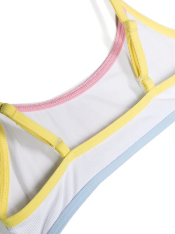 MC2 Saint Barth Kids Geribbelde bikini met logopatch - Wit