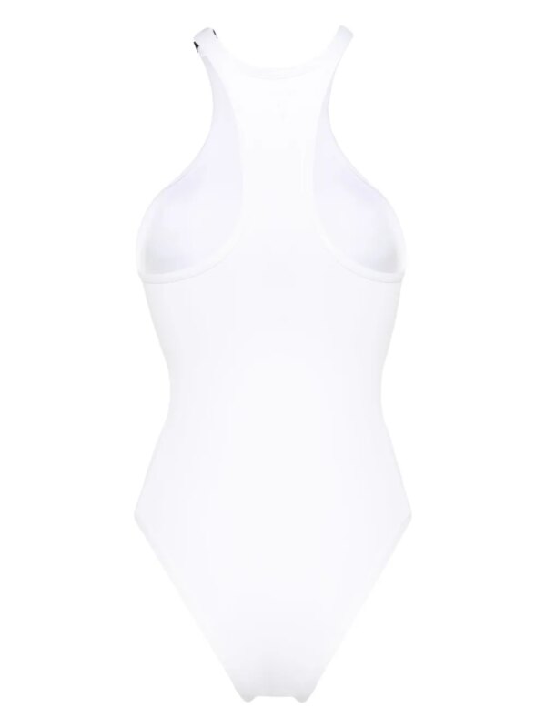 The Attico Badpak met logoplakkaat - Wit