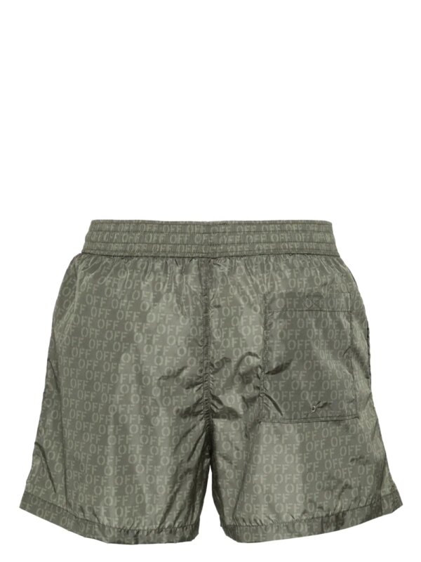 Off-White Zwembroek met logoprint - Groen