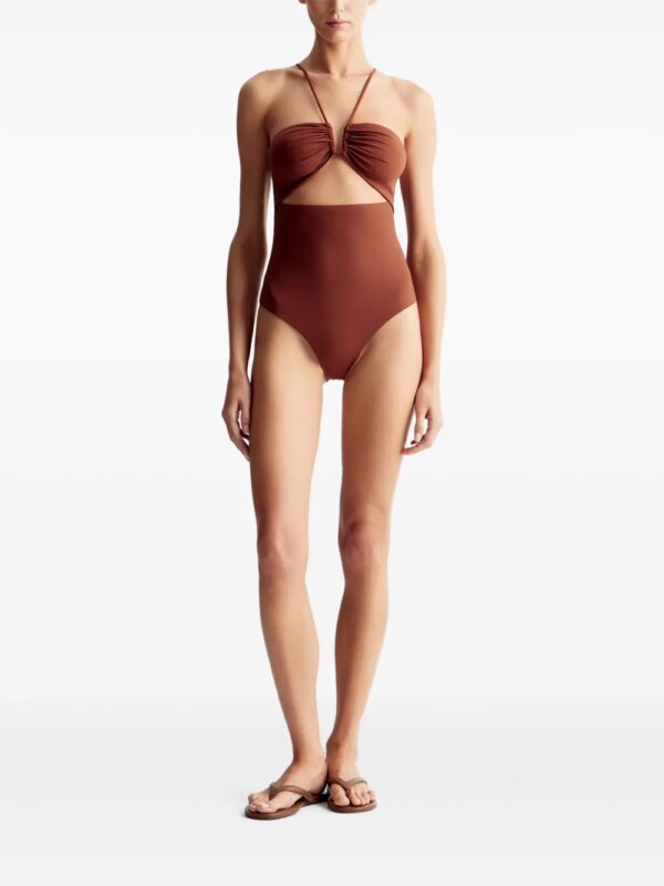 12 STOREEZ Uitgesneden badpak - Bruin