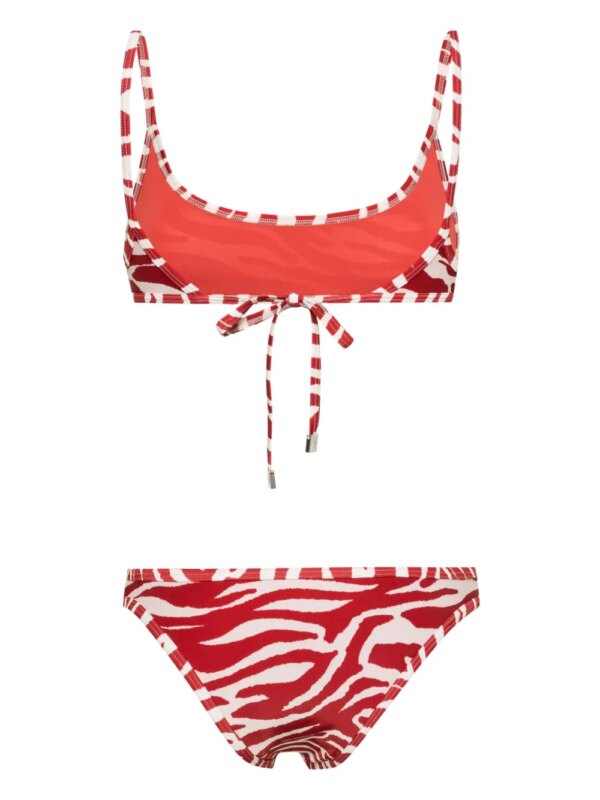 The Attico Bikini met abstracte print - Rood