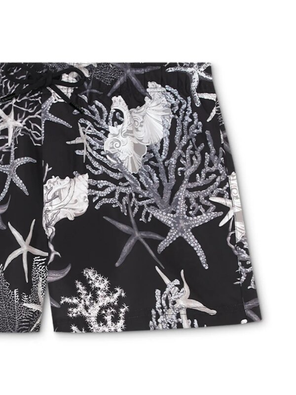 Versace Zwembroek met barokprint - Zwart