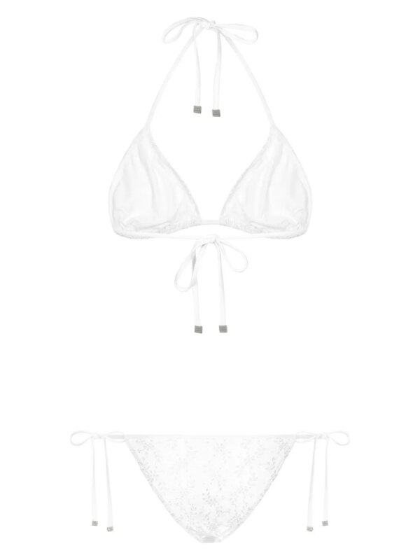 Dolce & Gabbana Bikinitop met broderie anglaise - Wit