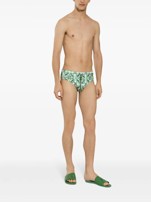 Dolce & Gabbana Zwembroek met Majolica-print - Groen