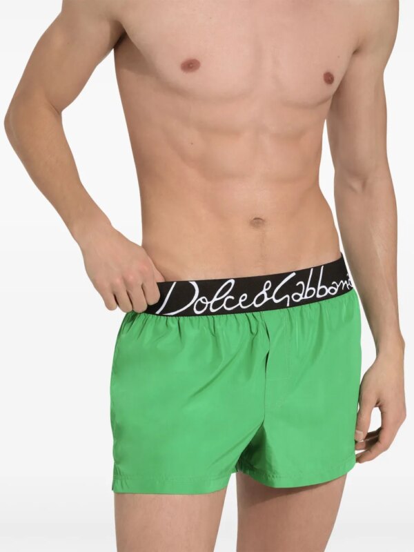 Dolce & Gabbana Zwembroek met logoband - Groen