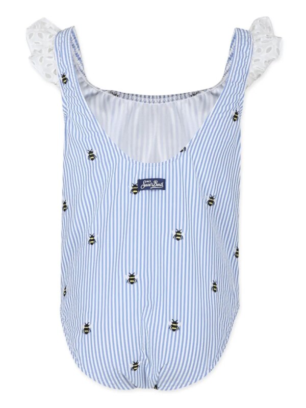 MC2 Saint Barth Kids Gestreept badpak - Blauw