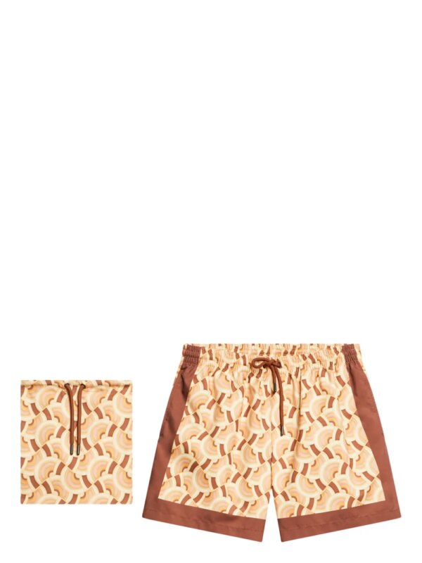 DRIES VAN NOTEN Zwembroek met geometrische print - Beige