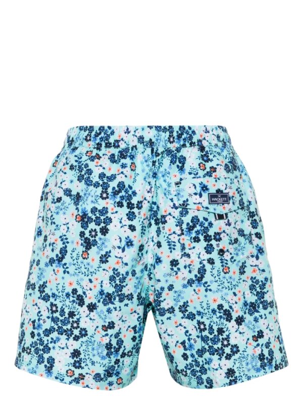 Hackett Zwembroek met bloemenprint - Blauw