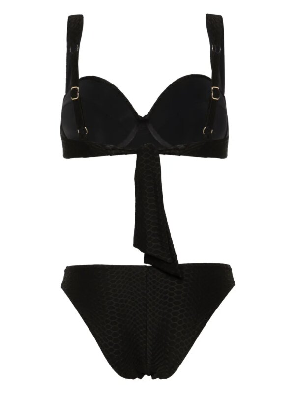 Noire Swimwear Nikki bikini met slangenhuid-effect - Zwart