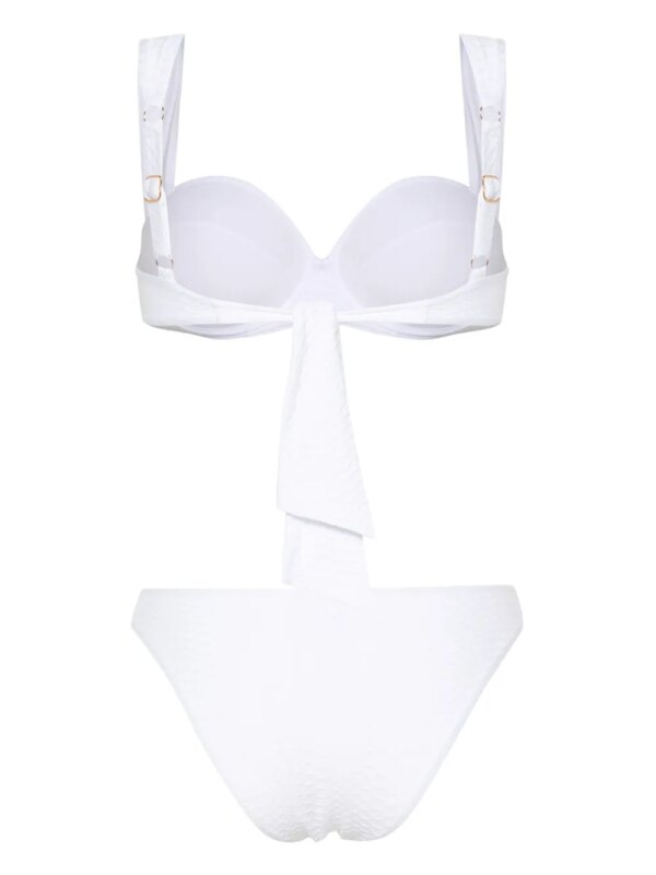 Noire Swimwear Nikki bikini met slangenhuid-effect - Wit