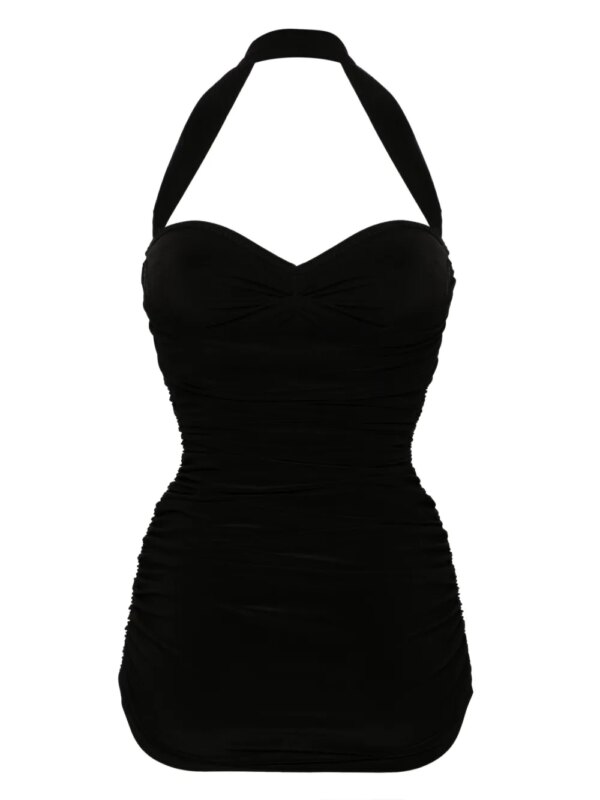 Norma Kamali Bill Moi jurk met ruches - Zwart