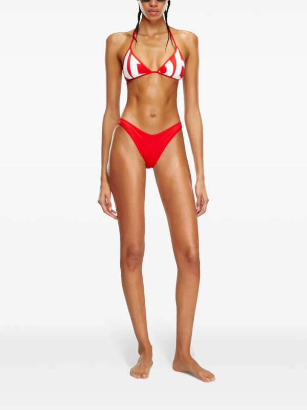 Diesel Bikinitop met logoprint - Rood