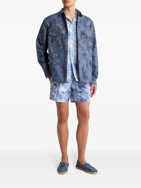 ETRO Zwembroek met grafische print - Blauw