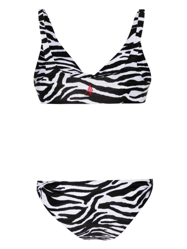 The Attico Bikini met zebraprint - Wit