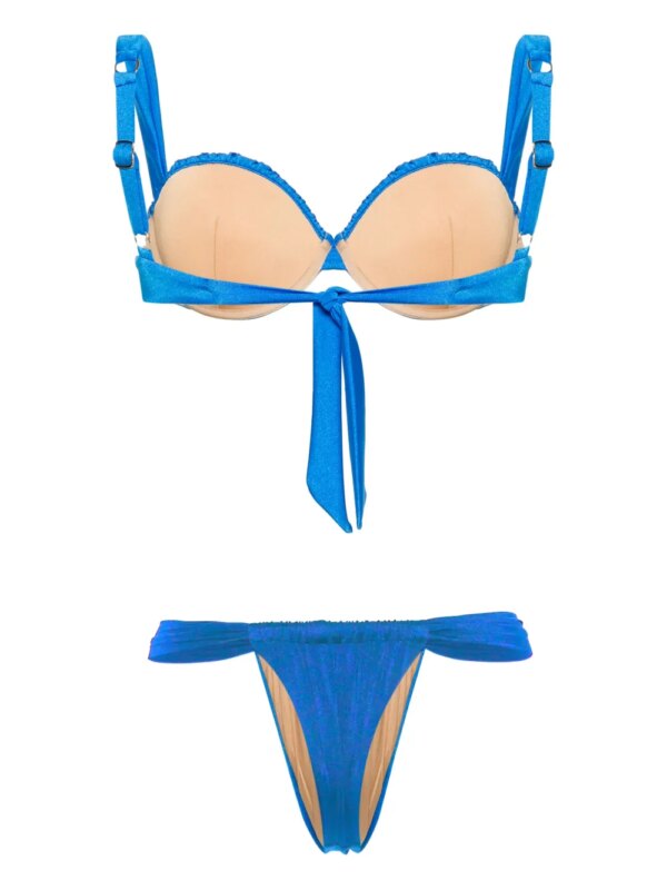 Noire Swimwear Balconette bikini met ruches - Blauw