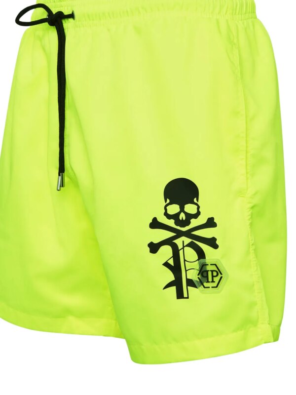 Philipp Plein Zwembroek met logoprint - Geel