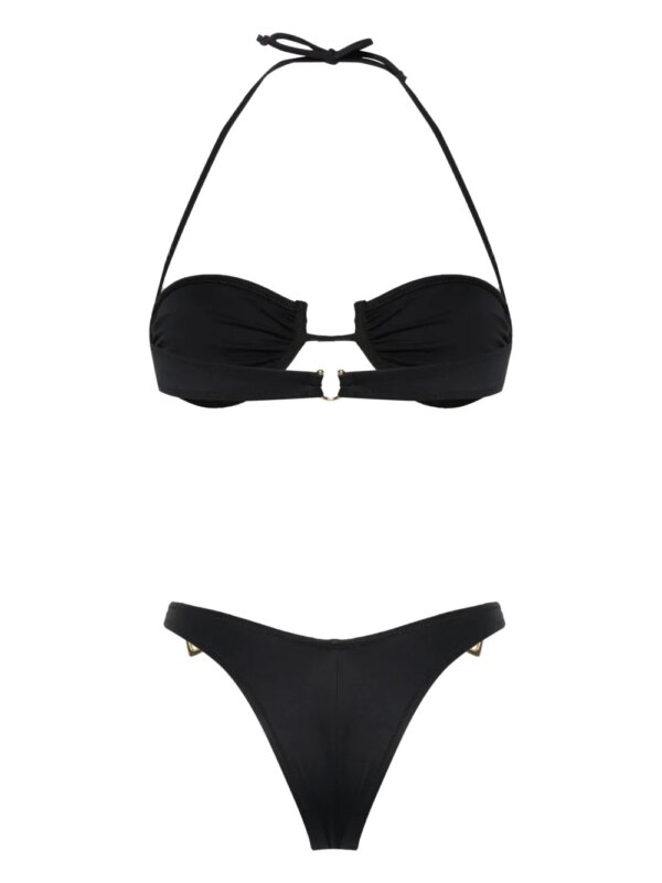 ROTATE BIRGER CHRISTENSEN Bikini met ringdetail - Zwart
