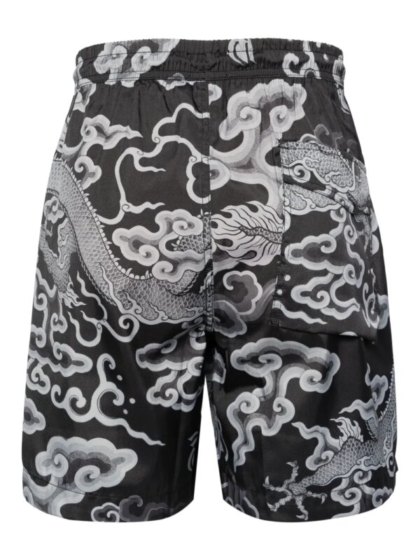 Maharishi Zwembroek met Cloud Dragon-print - Zwart