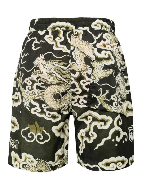 Maharishi Zwembroek met Cloud Dragon-print - Groen
