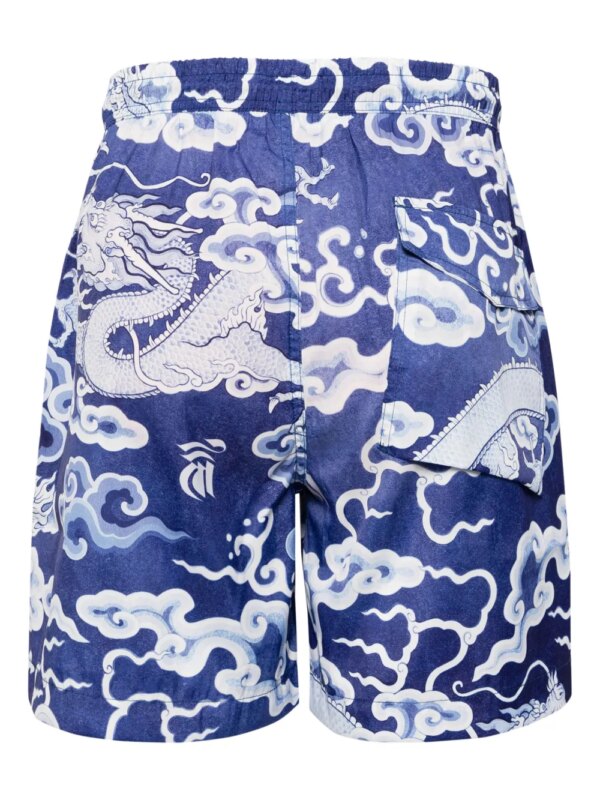 Maharishi Zwembroek met Cloud Dragon-print - Blauw