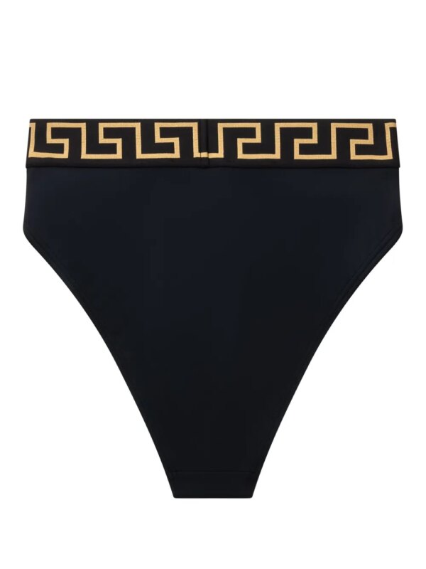 Versace High waist bikinislip met Greca rand - Zwart