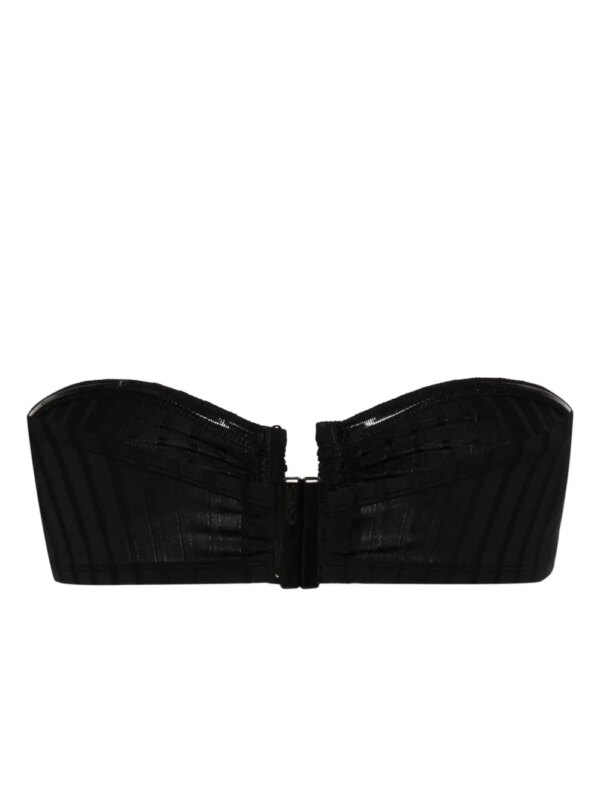ERES Geribbelde bandeau bikinitop - Zwart
