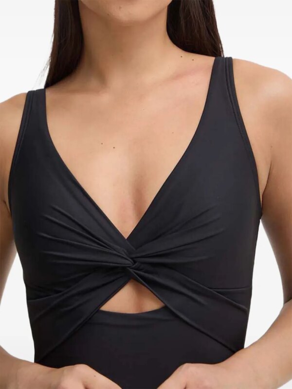 DKNY Badpak verfraaid met gedraaide details - Zwart