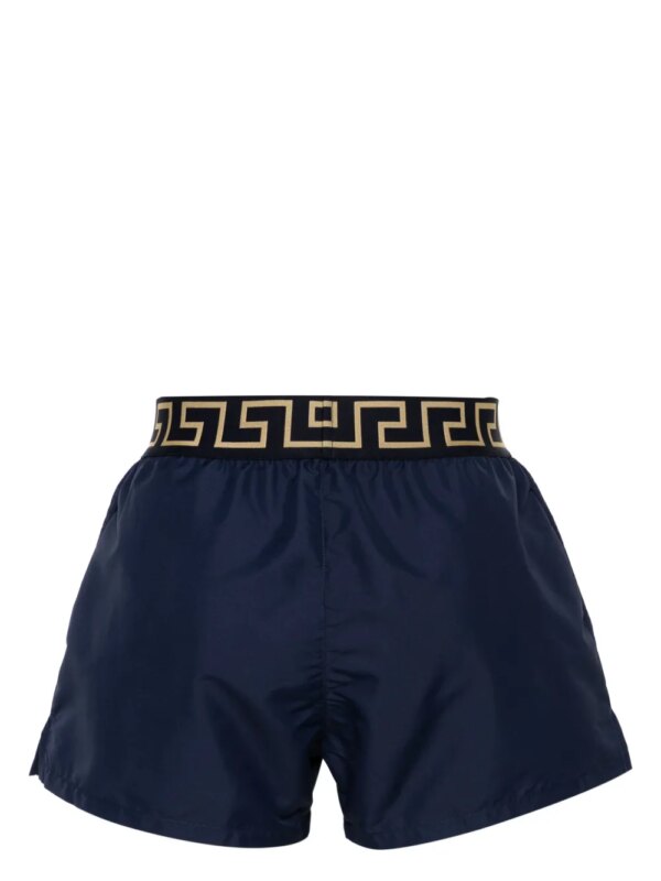 Versace Zwembroek met Greca tailleband - Blauw