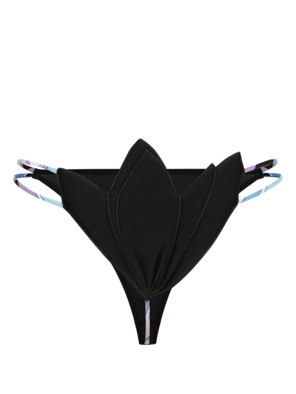 PUCCI Bikinislip met bloemenpatch - Zwart