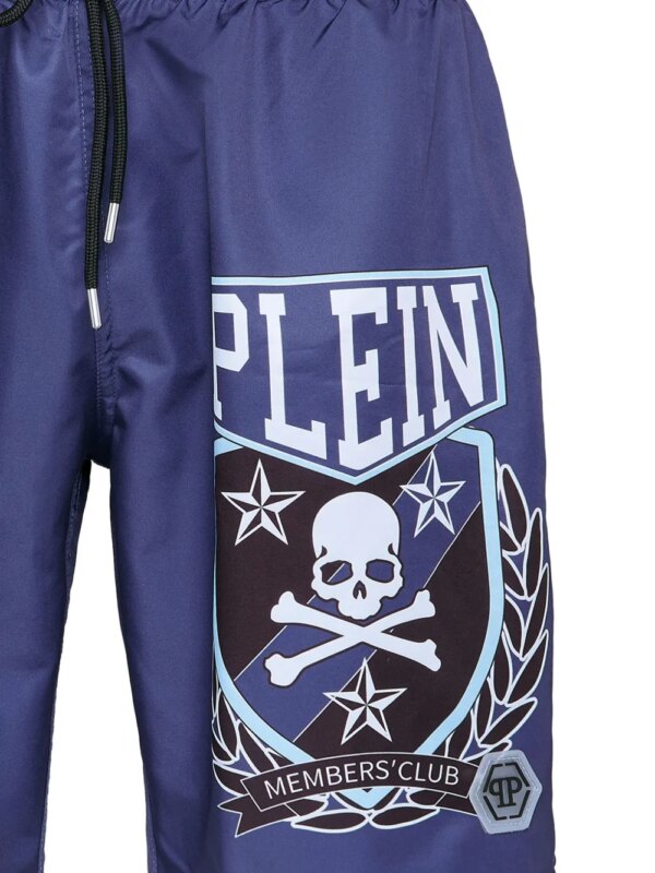 Philipp Plein Skull&Bones zwembroek met print - Blauw