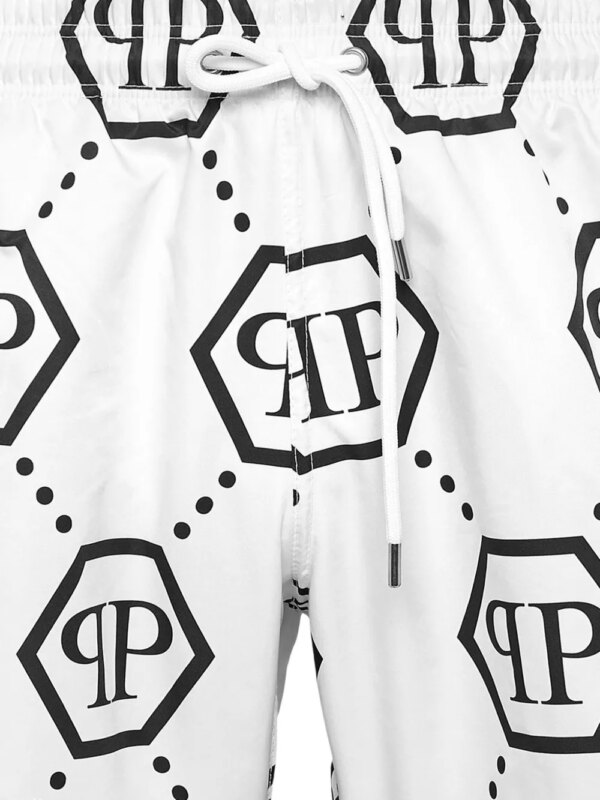 Philipp Plein Zwembroek met monogram-print - Wit