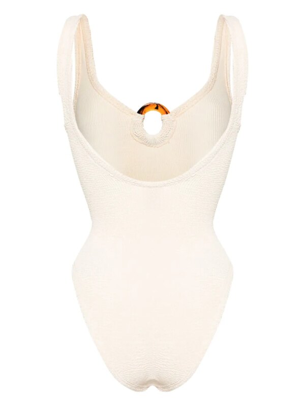 Hunza G Celine gekreukt badpak - Beige