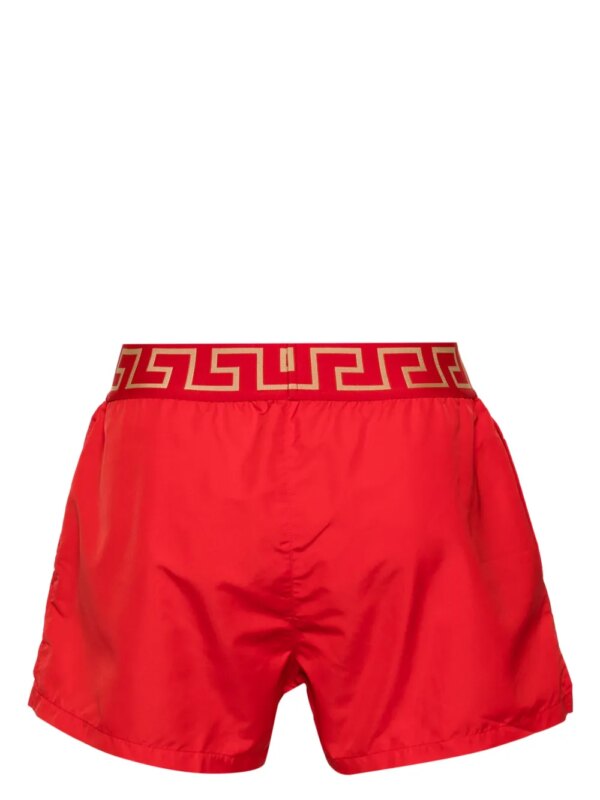 Versace Zwembroek met Greca tailleband - Rood