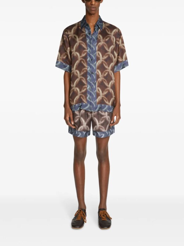 DRIES VAN NOTEN Shorts met kettingprint - Bruin