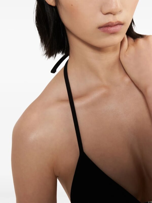 Prada Bikinitop met halternek - Zwart