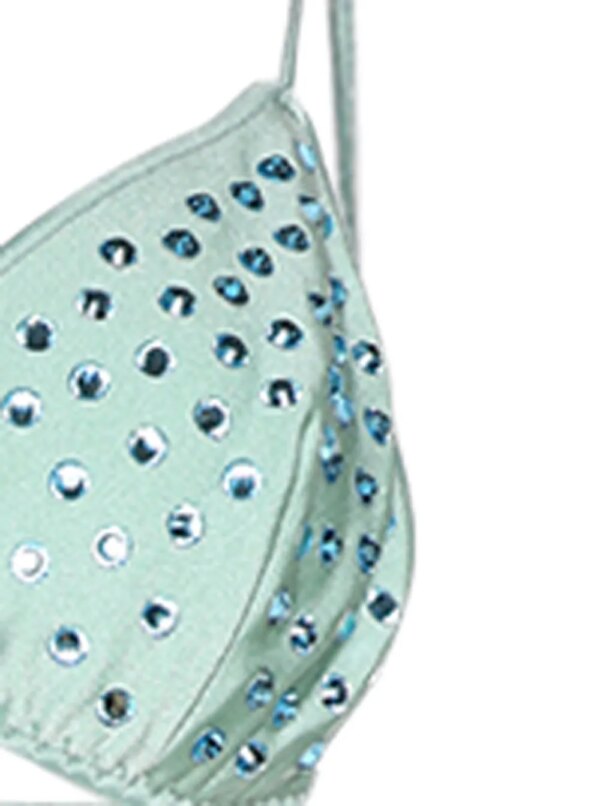 Oséree Gem bikinitop verfraaid met kristallen - Groen