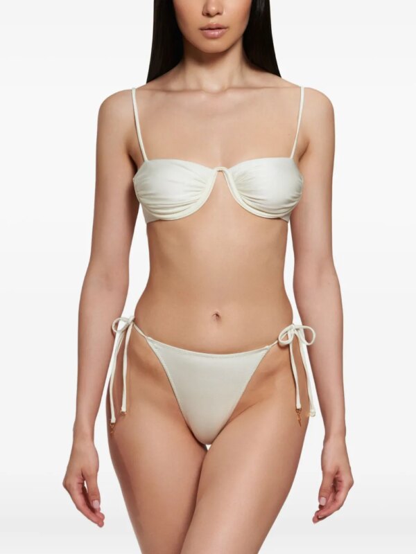 Noire Swimwear Monowire satijnen bikini - Wit