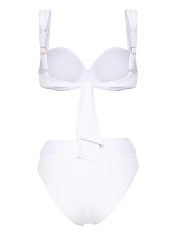 Noire Swimwear Nikki bikini met slangenhuid-effect - Wit