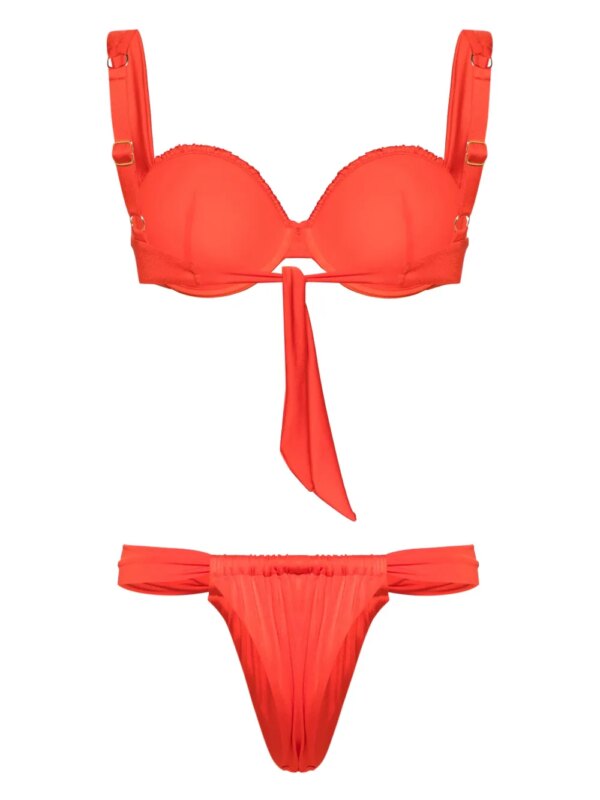Noire Swimwear Balconette bikini met ruches - Oranje