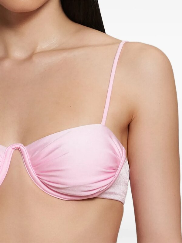 Noire Swimwear Monowire bikini met gestrikte sluiting - Roze