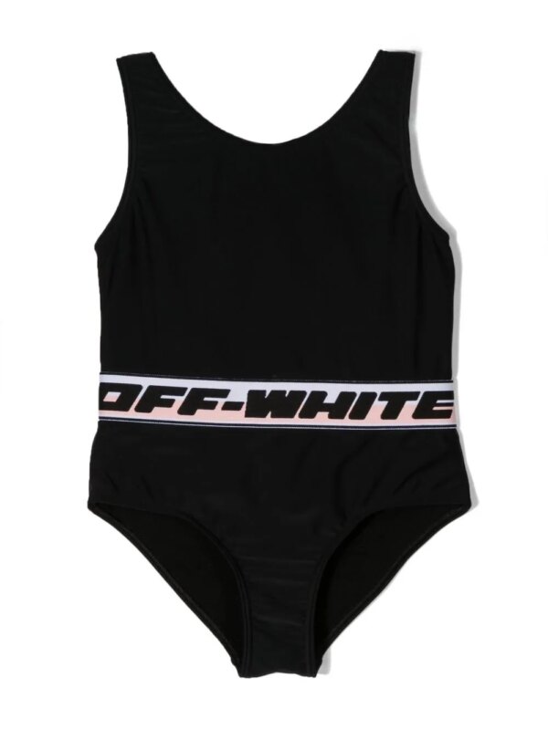 Off-White Kids Badpak met logoband - Zwart