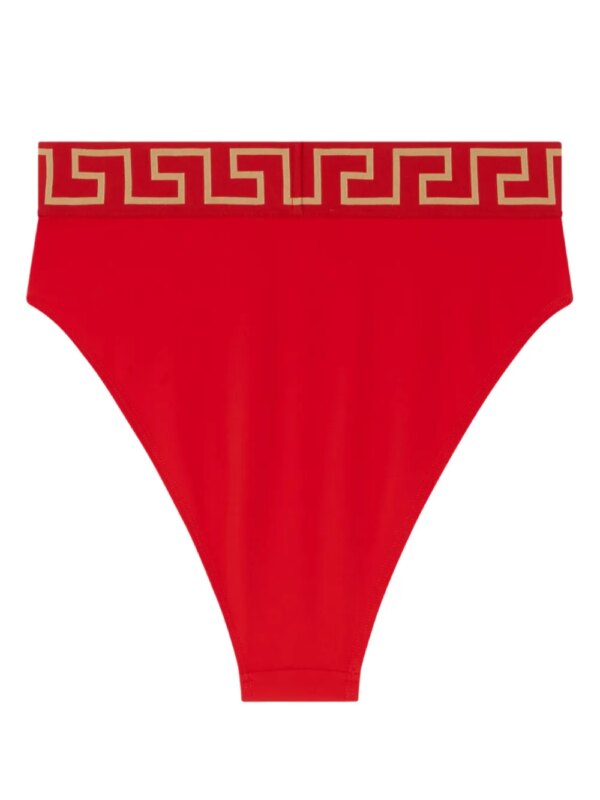 Versace High waist bikinislip met Greca rand - Rood