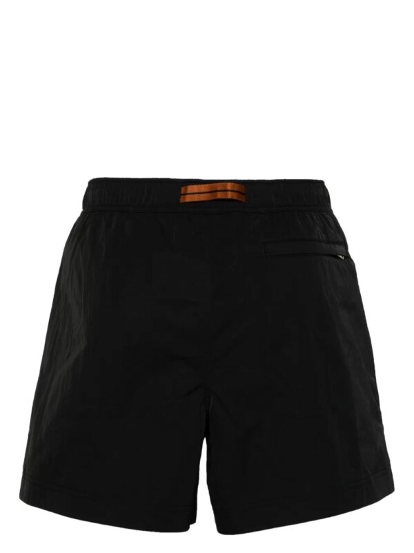 Zegna Zwembroek met geborduurd logo - Zwart