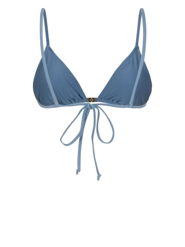 GANNI Bikinitop met logoplakkaat - Blauw