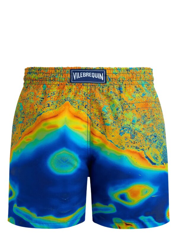 Vilebrequin zwembroek met Bathymetry Des Oceans print - Blauw