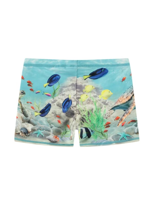 Molo Zwembroek met Happy Ocean-print - Blauw