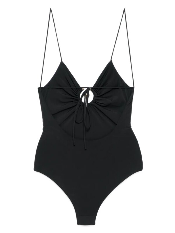 Christopher Esber Orbit badpak met ruches - Zwart