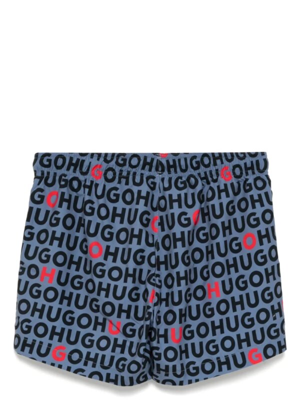 HUGO Zwembroek met logoprint - Blauw