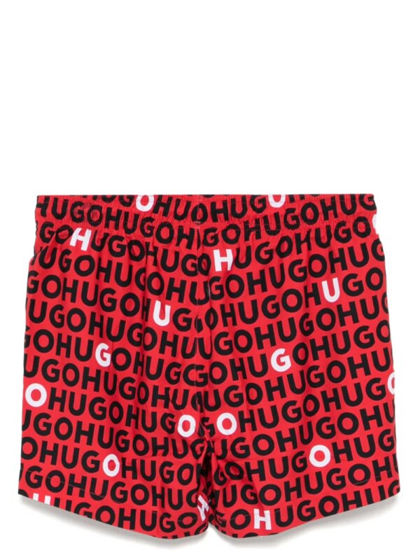 BOSS Zwembroek met logoprint - Rood