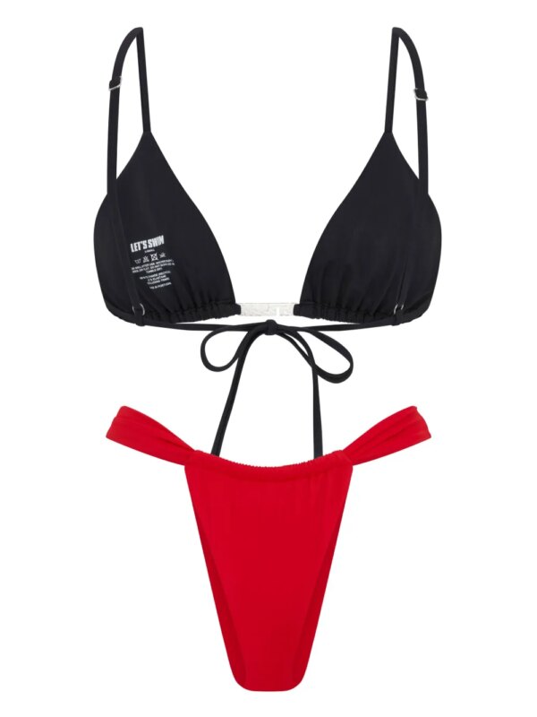 Let's Swim Bikinislip met ruches - Rood